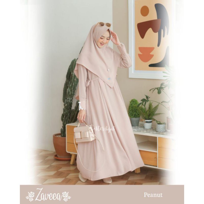 Gamis Murah Ori set Hijab Zaveea by Sister Hijab