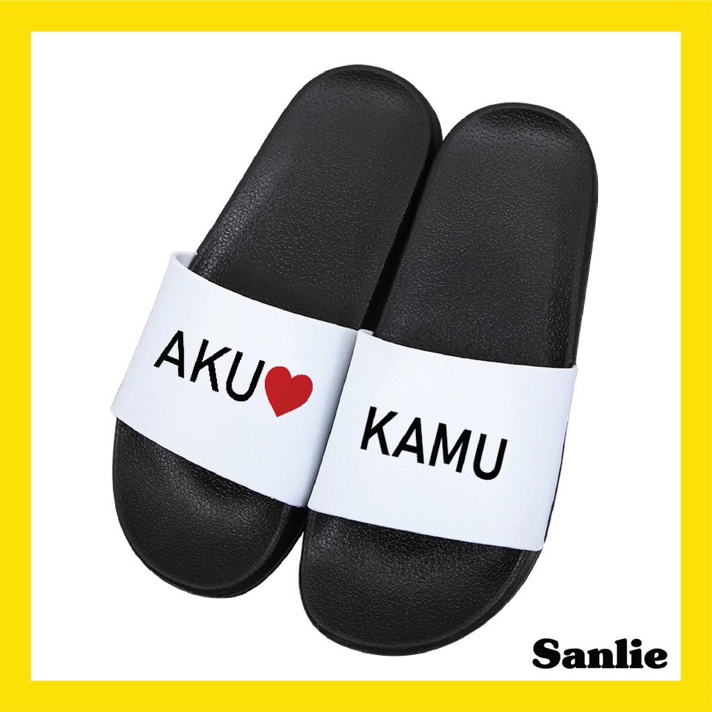 SANLIE SANDAL SLOP AKU KAMU / SANDAL SLIDE SLOP / SANDAL SLIP ON AKU KAMU EMPUK PRIA WANITA 555-2