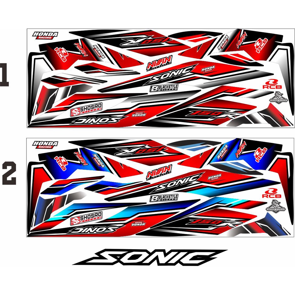 DECAL MOTIF / COD-STRIPING CUSTOM MOTOR SONIC OLD MOTIF RACING/STICKER VARIASI MOTOR SONIC OLD MOTIF