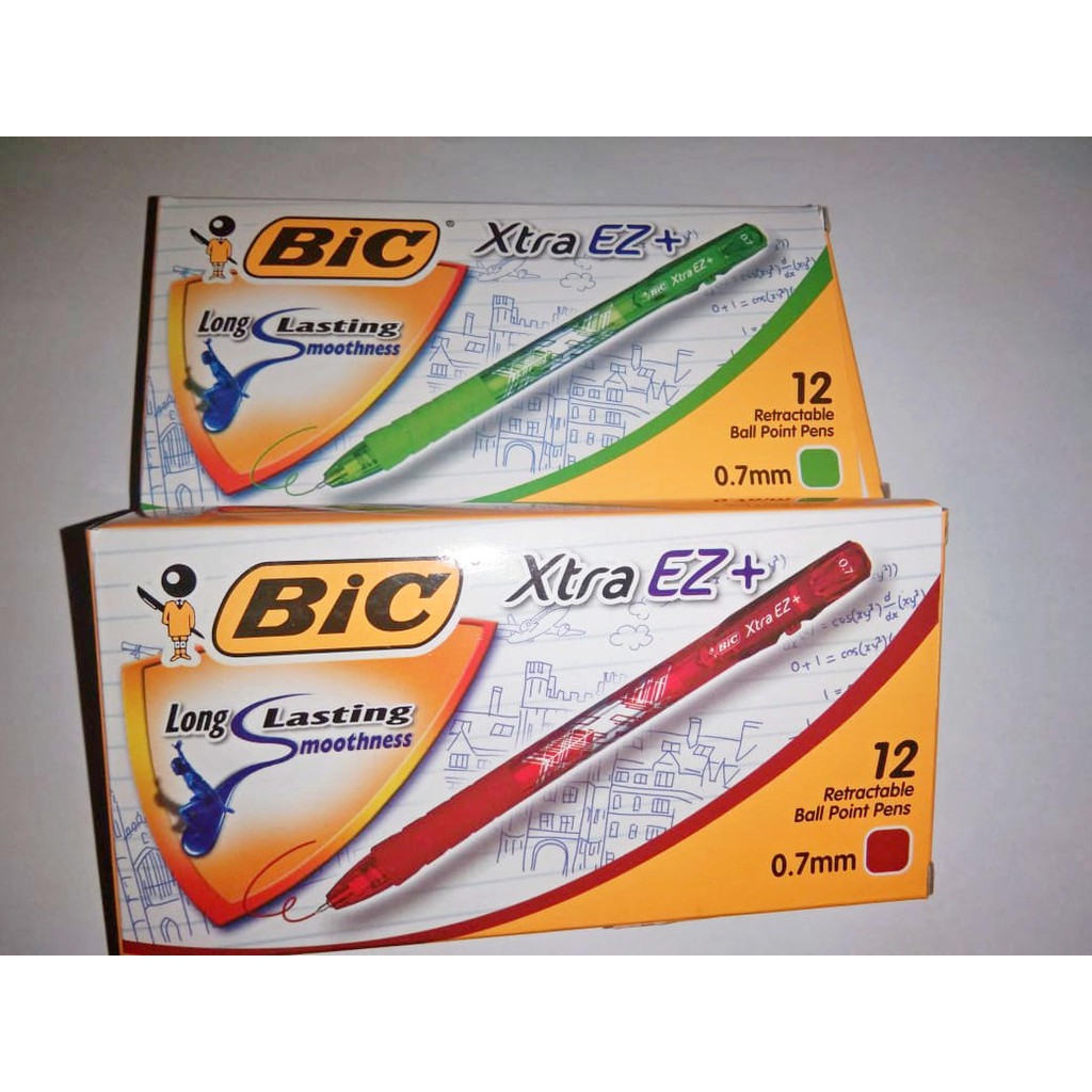 

Bic Xtra Ez+ Clic 0.7mm Hijau / Biru - 12 Pcs