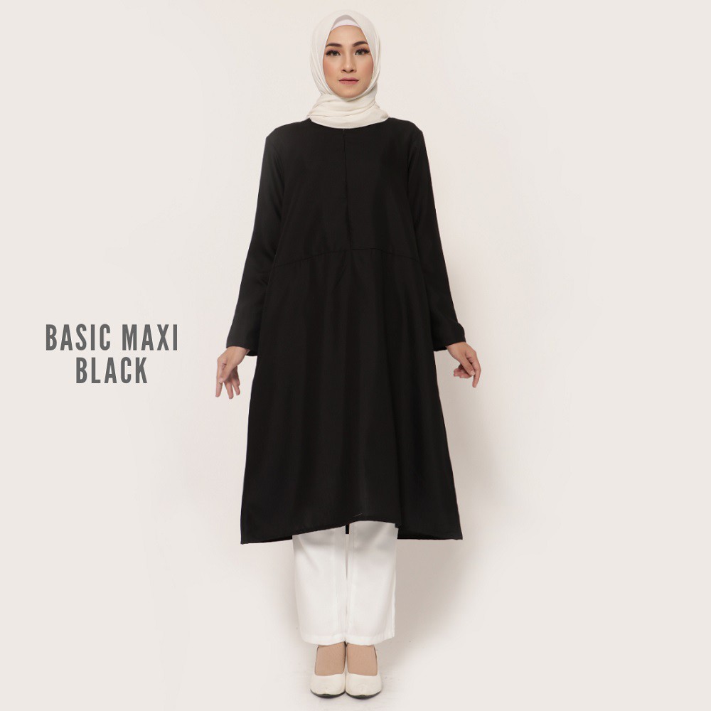 Basic Maxi Baju  Tunik  Atasan Wanita Muslim by FEMINE 