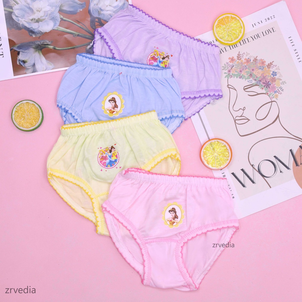 (ISI 3 PC) Celana Dalam 4-5 Tahun / CD Pakaian Dalam Anak Perempuan Underwear Kids Polos Import