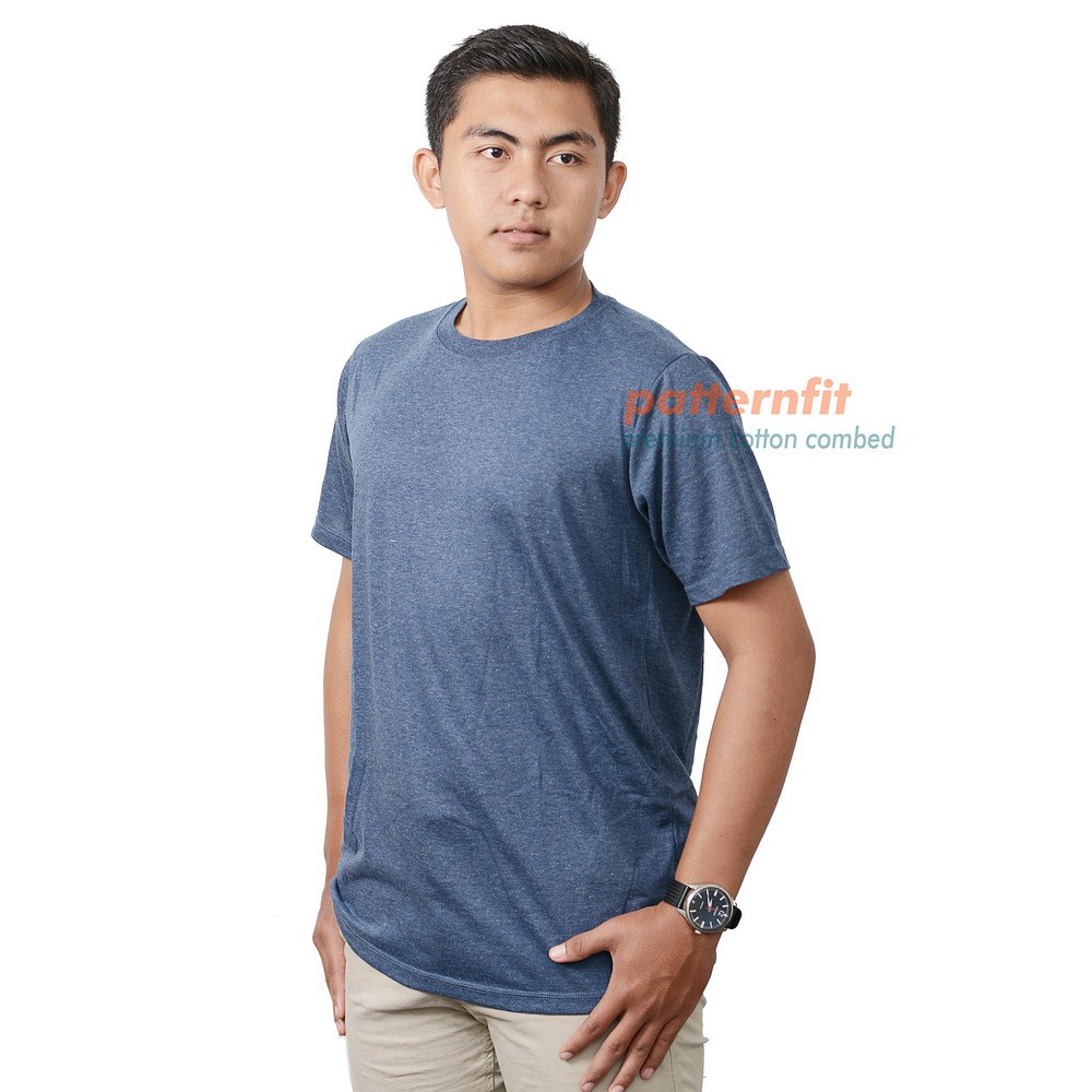 Jual Kaos Polos Pria Lengan Pendek Cvc Misty Soft Katun Halus S Biru