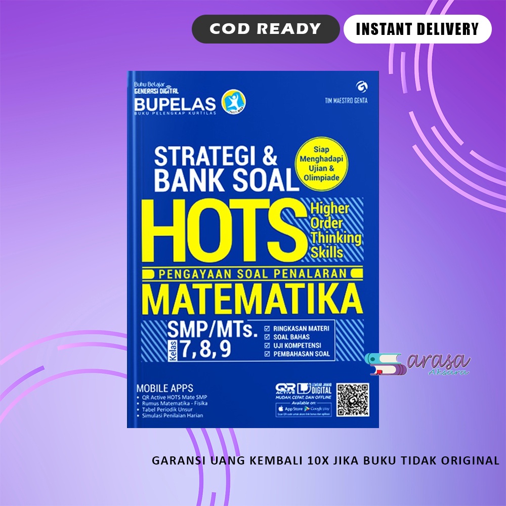 BUKU PELAJARAN SMP BUKU MATEMATIKA SMP STRATEGI & BANK SOAL HOTS KELAS 7 8 9