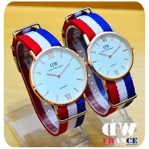 JAM TANGAN DW FRANCE COUPLE TALI KANVAS MURAH Terbatas