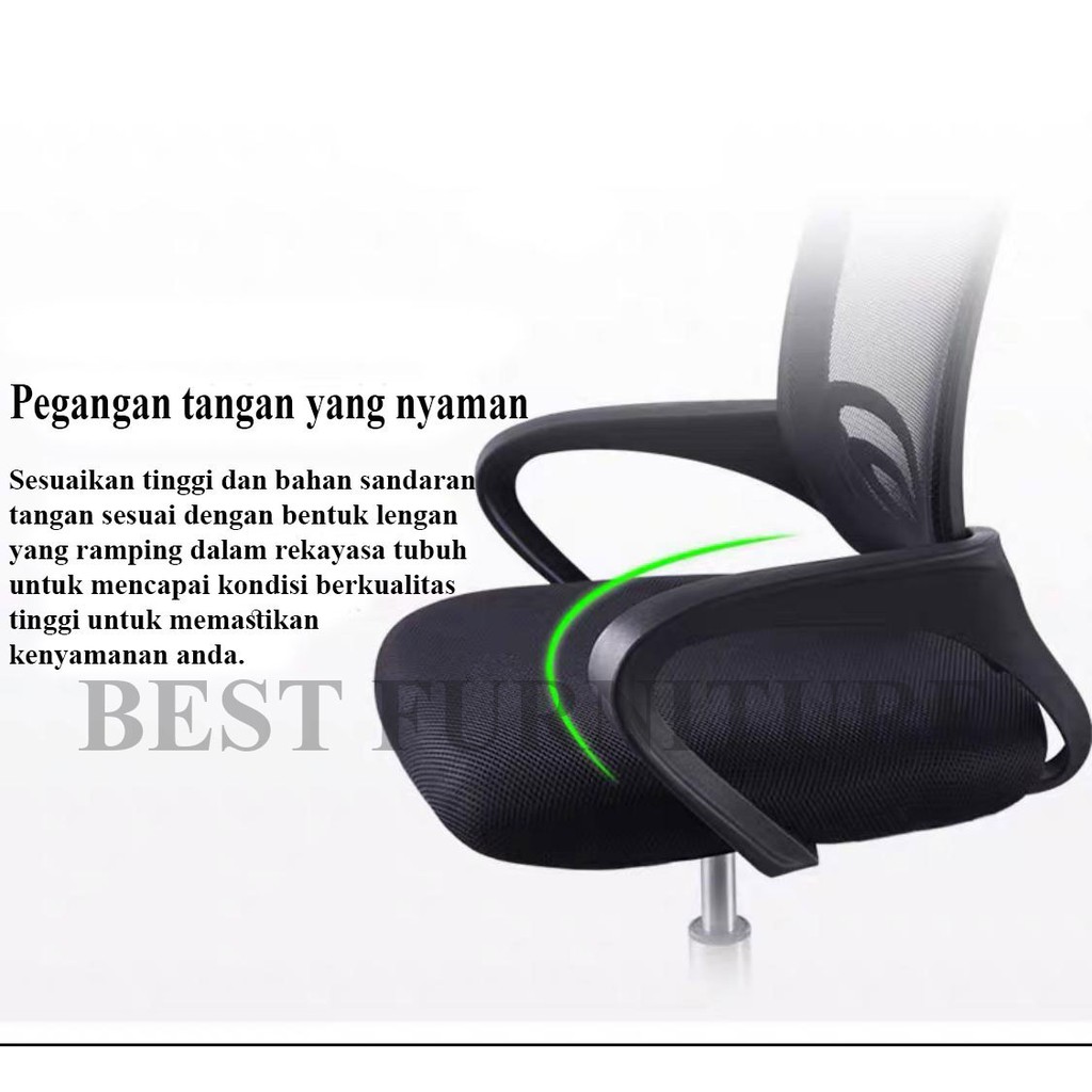 Best Kursi WFH Kursi Head Rest Kursi Staff Kursi Kantor Kursi Multifungsi Roda + Tilt + Hidrolik