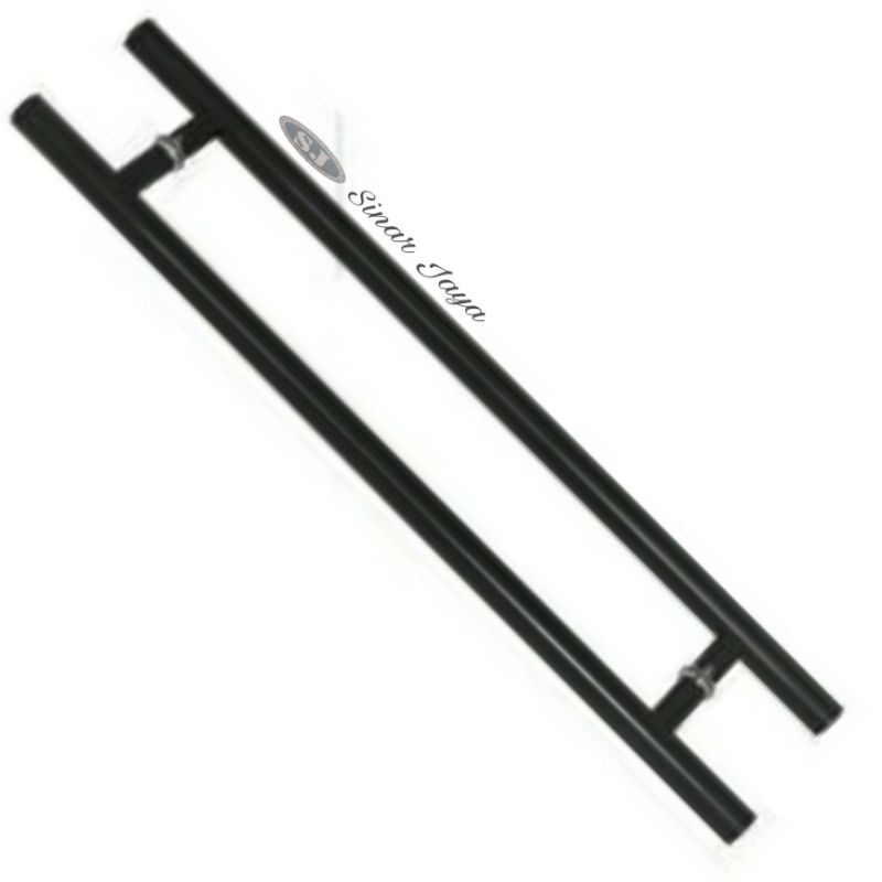 handle pintu baut tembus full black gagang tarikan pintu kaca dan aluminium pegangan pintu stainles