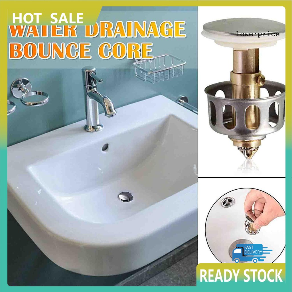 S20universal Bounce Type Basin Drain Plug Filter Bathroom Mesh Basket Sink Stopper Shopee Indonesia