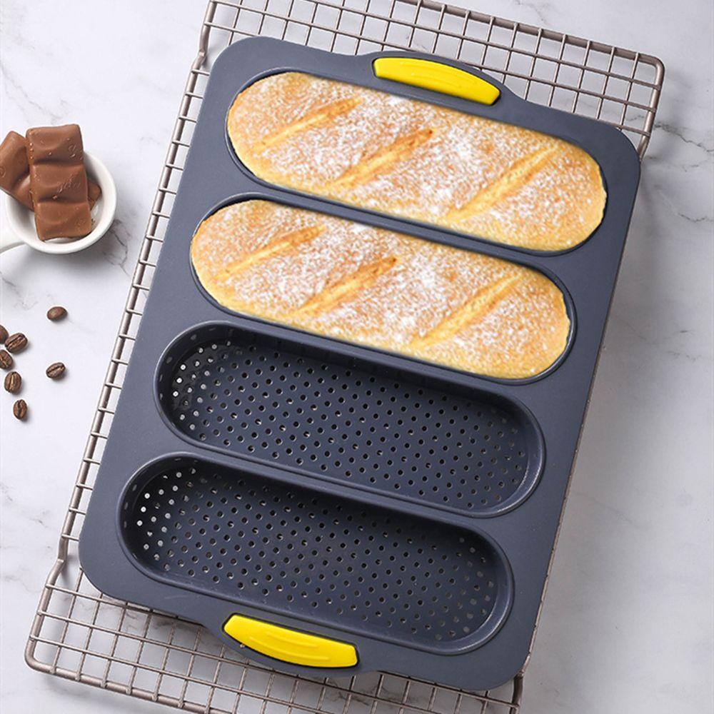 Solighter Silicone Bakeware Non Stick Oven Roti 4-slot Alat Panggang French Stick