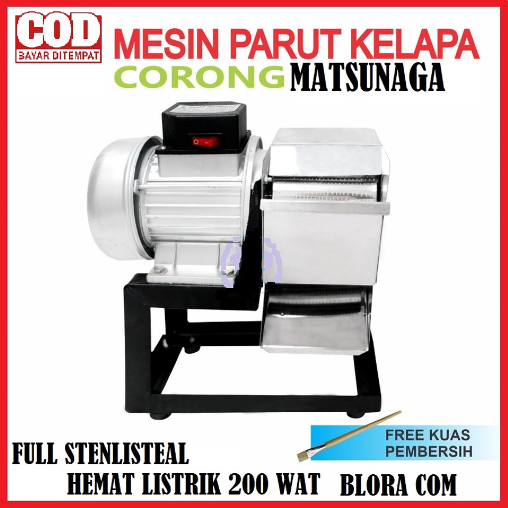 Mesin Parut Kelapa MATSUNAGA Dengan Corong Food Grade Listrik 200 Watt