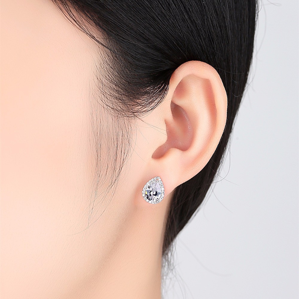 Anting Wanita Berlian Diamond Zirconia Perhiasan Silver Perak JA-013