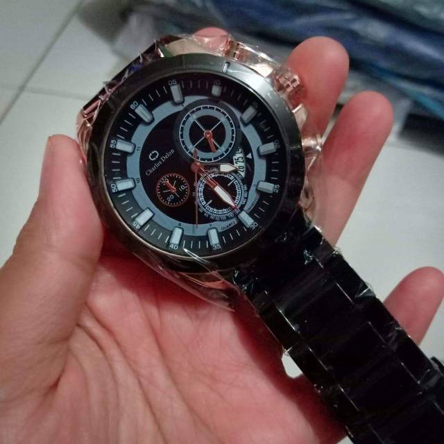 Jam cowok Charles Delon original tanggal aktif free box jam by zellshop