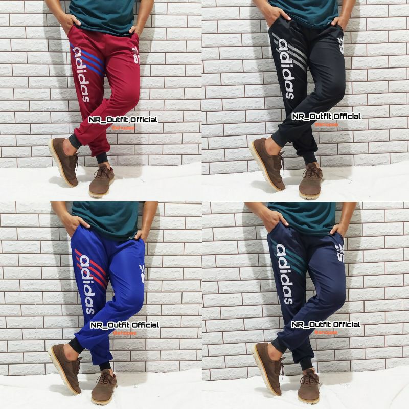 Celana Jogger Training Panjang Pria Pinggang Karet Full Kolor Jumbo Pants Big Size NR_Outfit Official COD