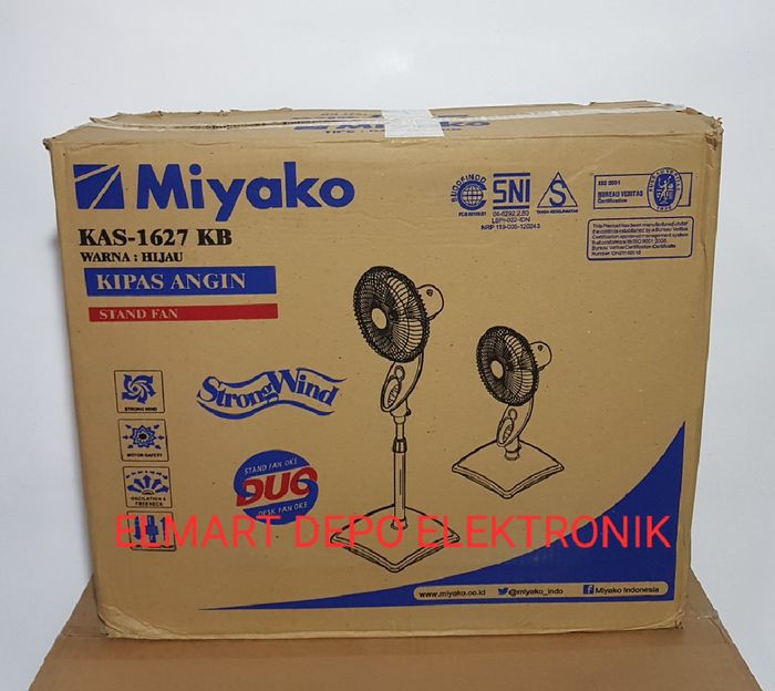 MIYAKO desk fan &amp; stand fan KAS 1627KB Jaring Besi kipas angin berdiri dan meja