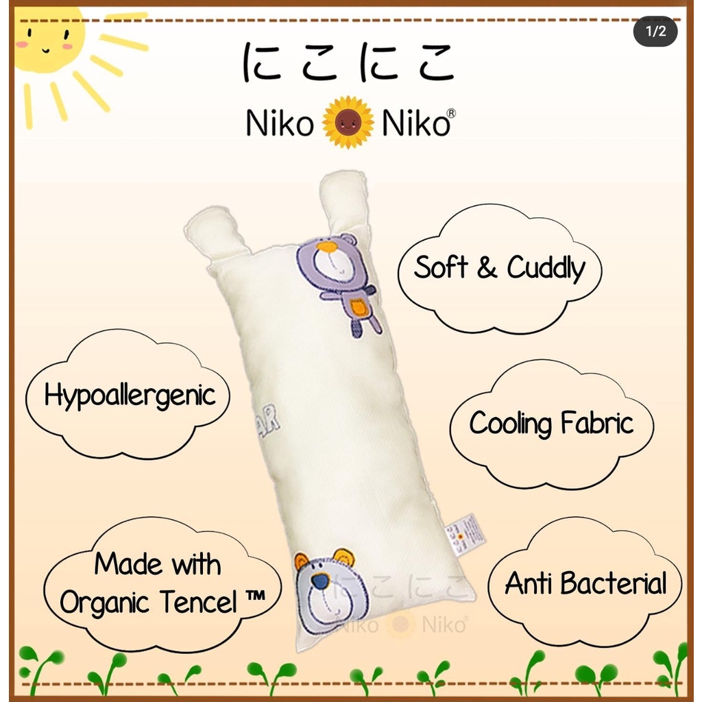 NIKONIKO Organic Tencel Baby Bolster / Guling Anak Bayi Bahan Organik Tencel Hypoallergenic