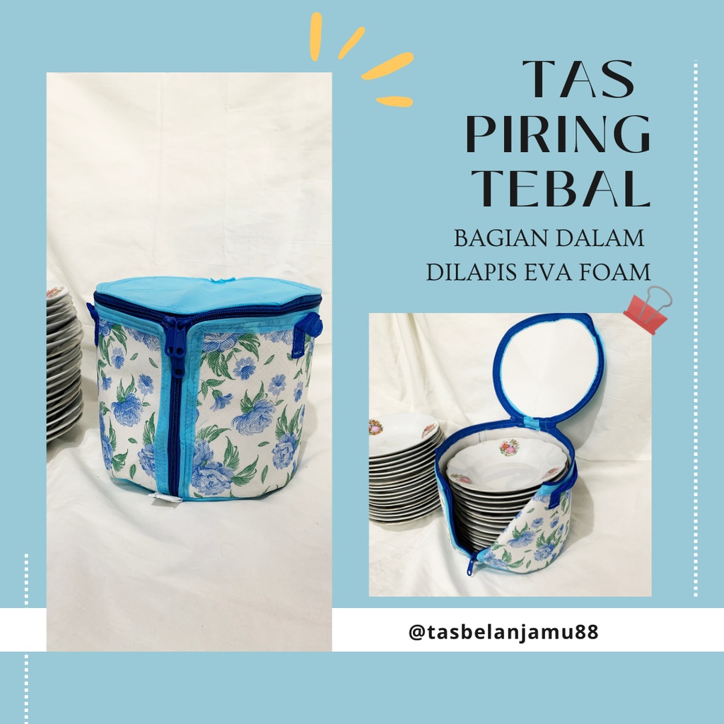 TAS PIRING TEBAL / TAS PENYIMPANAN PIRING ANTI DEBU / ORGANIZER PIRING