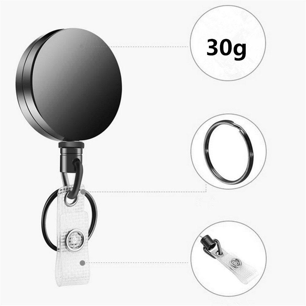 Lanfy Badge Reel ID Lanyard Logam Tarik Ditarik Kualitas Mewah Badge Holder Klip