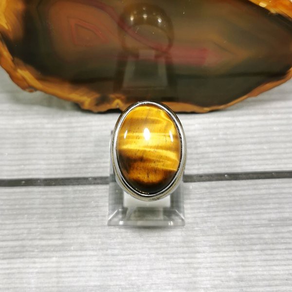 Cincin Titanium Pria Tiger Eye aka Biduri Sepah