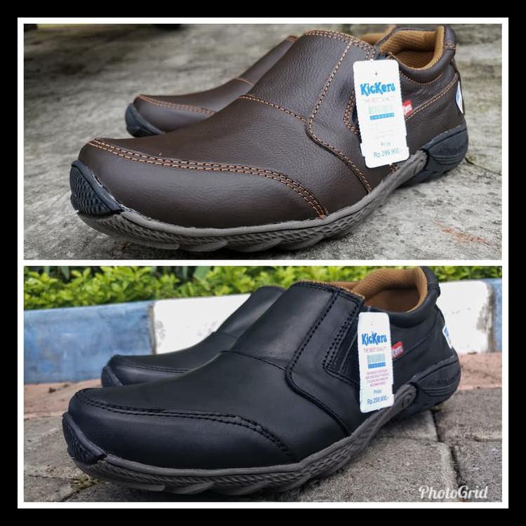 Sepatu Kickers Casual Pria Kulit Asli