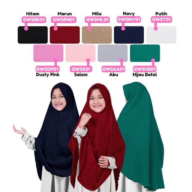Kerudung jilbab murah syar'i panjang polos