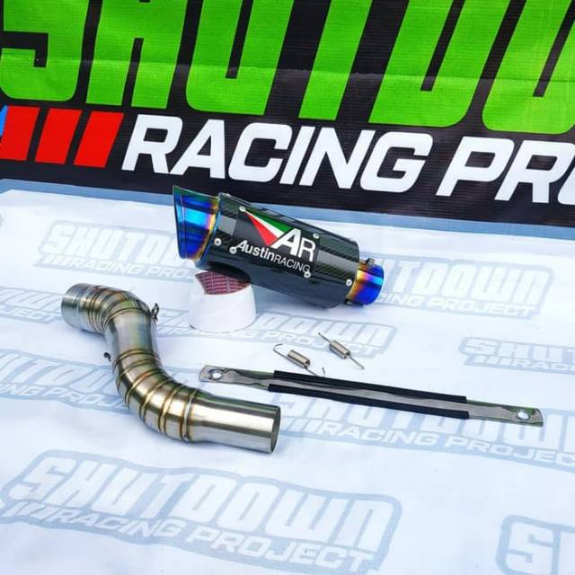 Silincer Knalpot AUSTIN RACING Blue Carbon SLIP ON - CBR 250RR - CBR 150R