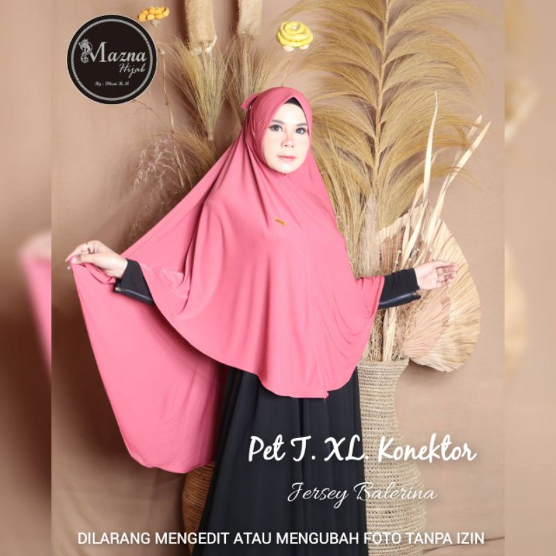 Jilbab syari pet konektor ORI by Mazna jersey balerina