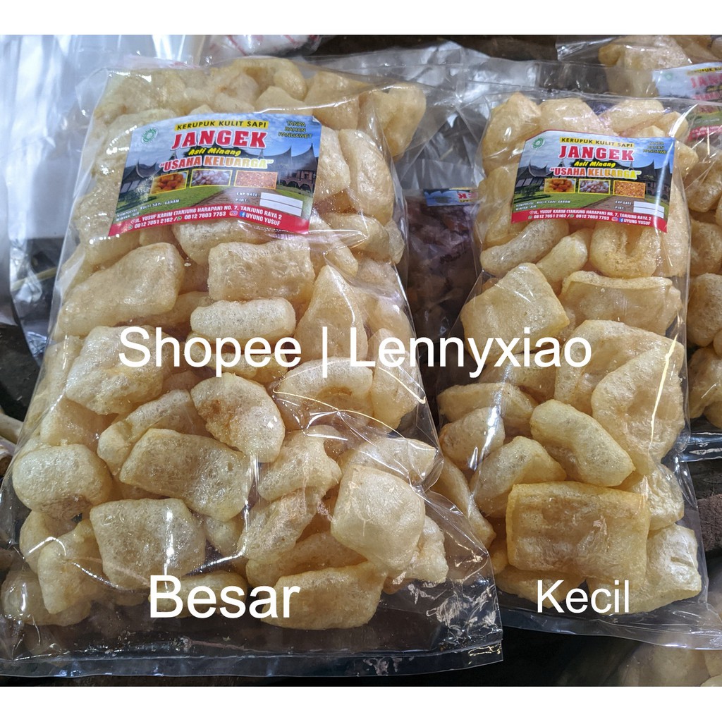 

Kerupuk Kulit Sapi Rambak Sapi Kerece Jangek Kecil khas Minang Pontianak