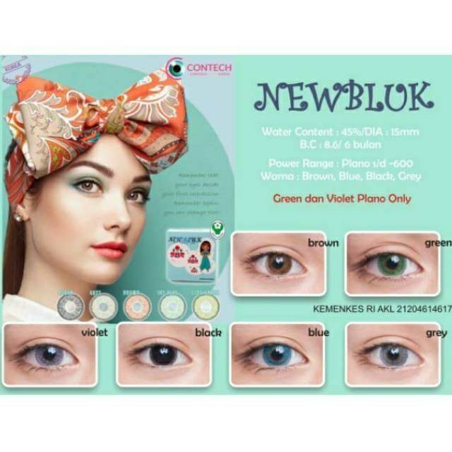 SOFTLENS MINUS DAN NORMAL NEWBLUK BROWN 15mm (0.00 sd -6.00) GRATIS TEMPAT SOFLEN