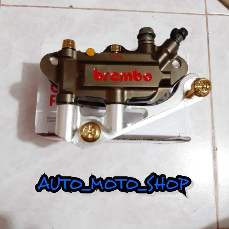 KALIPER MONOBLOCK BREMBO 4 PISTON PLUS BREKET WAVE 125 KHARISMA SUPRA 110 , X 125 FREE BAUT