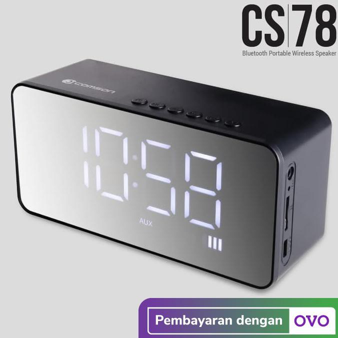Comson CS78 Speaker Portable Bluetooth dengan Alarm dan Jam Digital