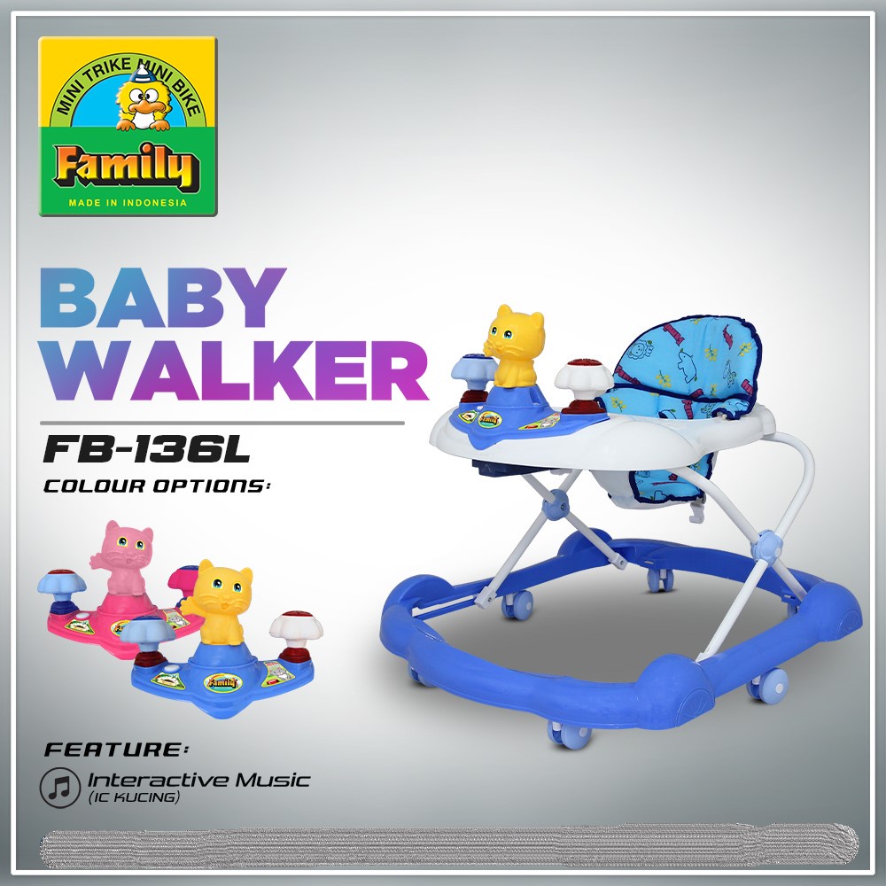 FAMILY Baby Walker NEW FB 136 Musik &amp; Lampu Alat Belajar Jalan Bayi [ * FREE PACKING DUS ALAS ]