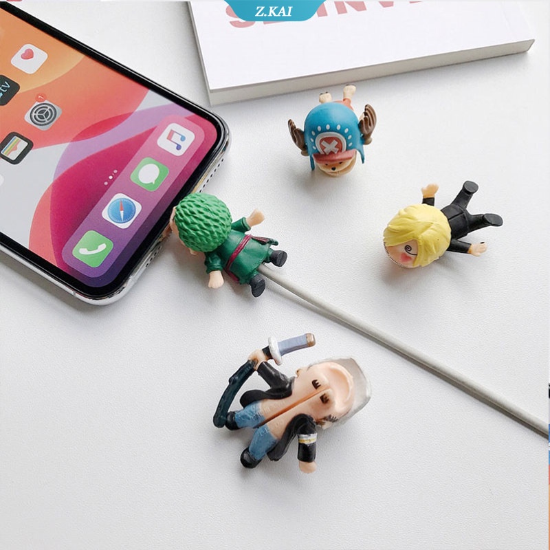 Siancs Pelindung Kabel Data / Charger / Earphone Model Kartun One Piece Untuk Iphone