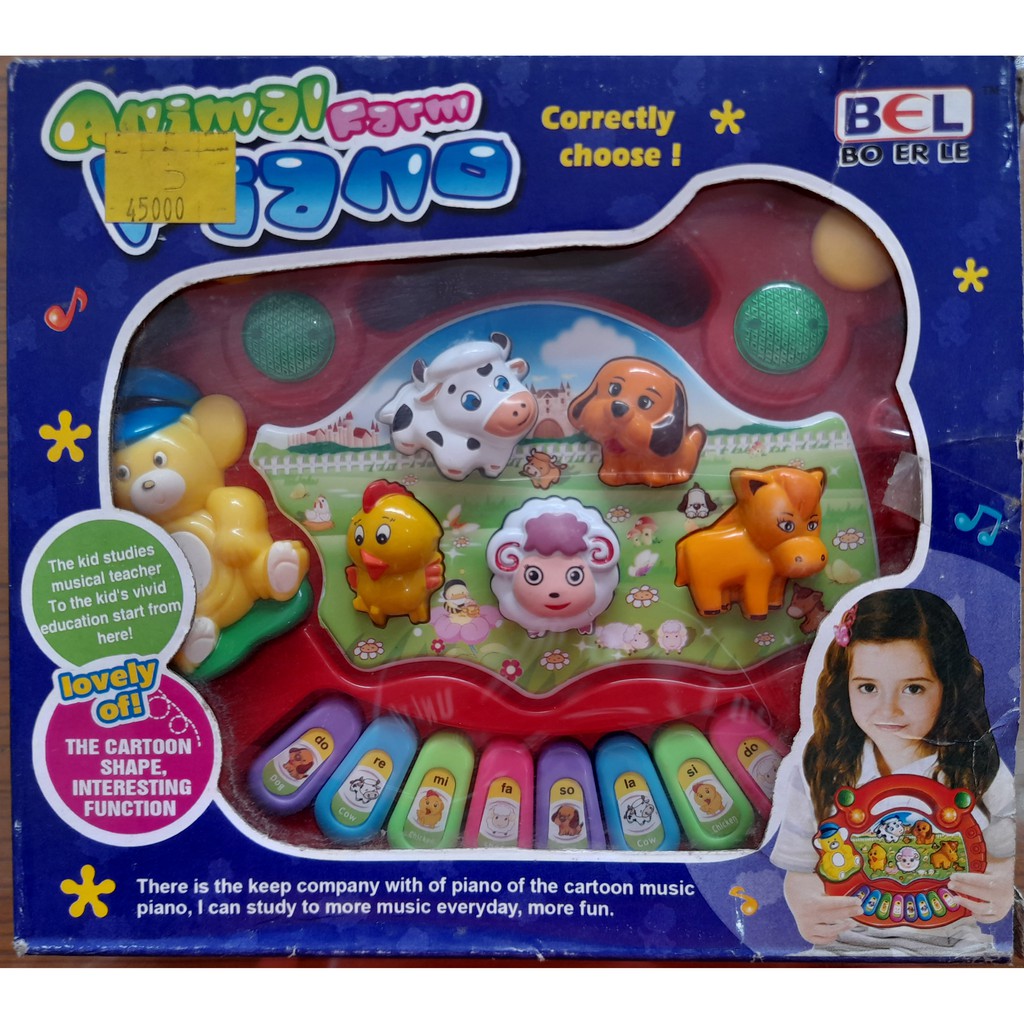 Mainan anak piano hewan