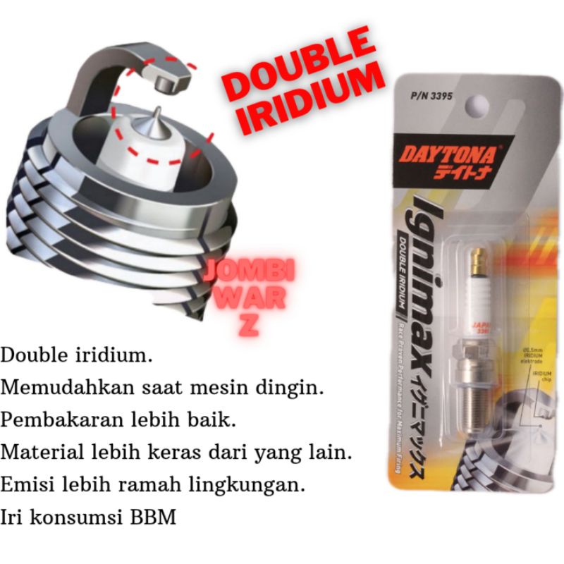 BUSI DAYTONA DOUBLE IRIDIUM  VIXION SATRIA FU JUPITER MX R15 BYSON  MX KING R25 NINJA 250 (3395)