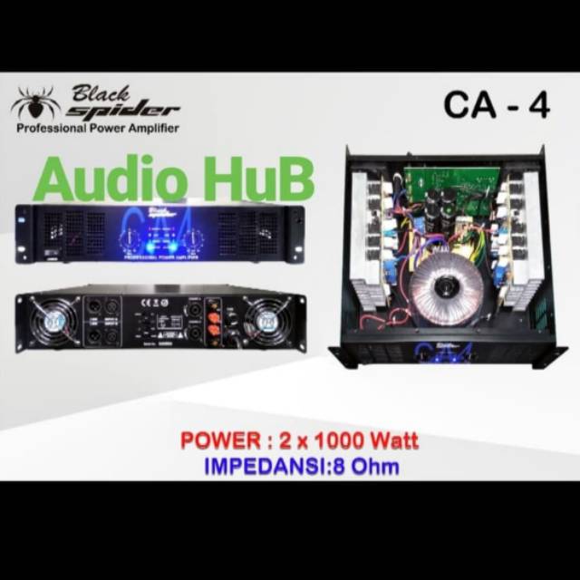 POWER AMPLI BLACKSPIDER CA 4 POWER AMPLIFIER BLACK SPIDER CA4 2 x 1000