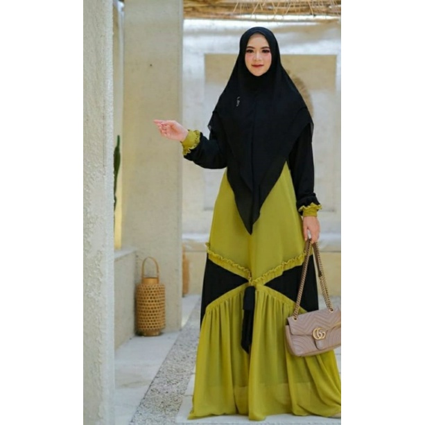Hira Set - Gamis Muslim Syari Terbaru 2021 ORIGINAL by Aifa Butik Syari