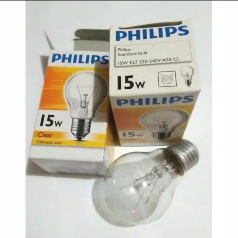 Lampu Philips Bohlam Clear 5W 10W 15W 25W