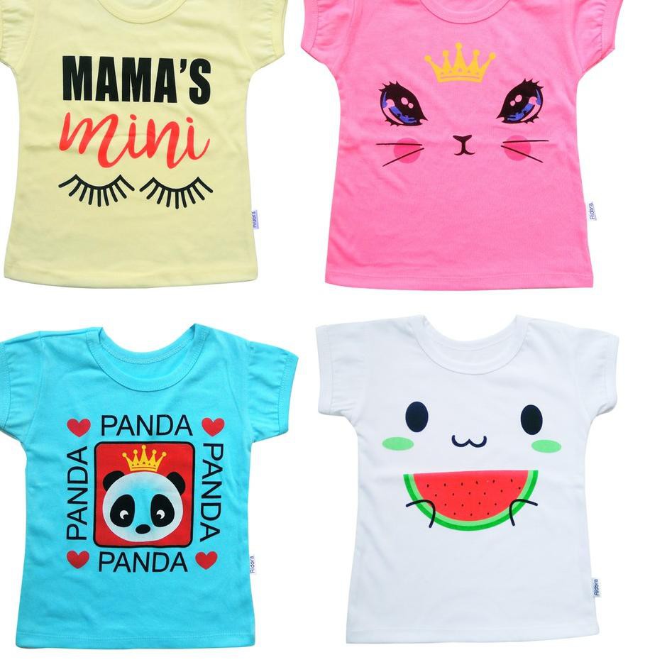 Best Produk 4 PCS KAOS BAJU  ATASAN  BAYI dan ANAK  PEREMPUAN  