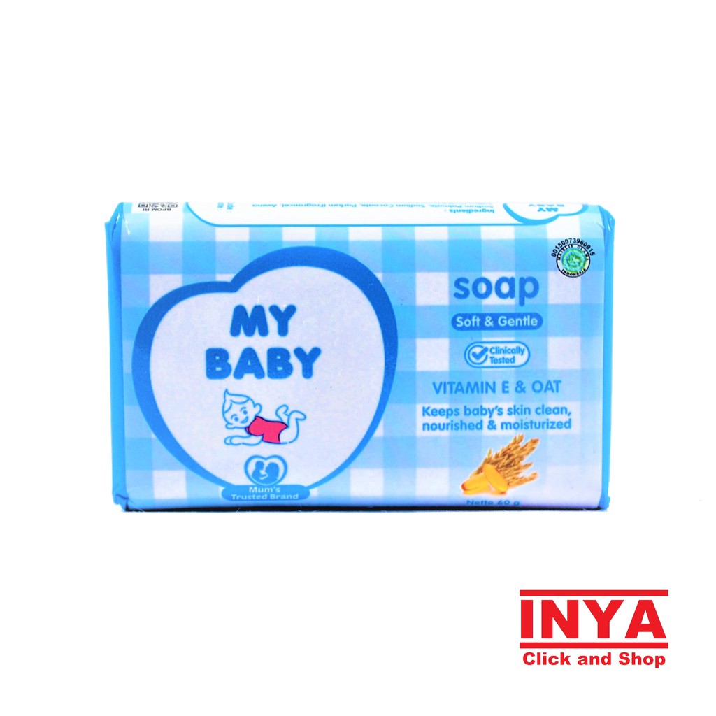 MY BABY SOAP SOFT AND GENTLE, VITAMIN E AND OAT 60gr - Sabun Bayi