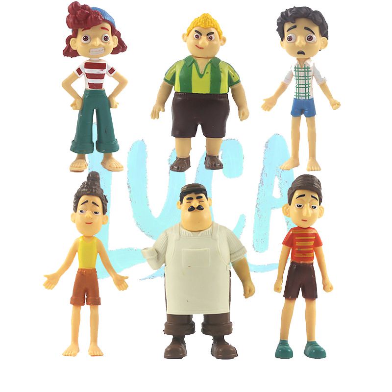 6pcs Action Figure Karakter Disney Pixar Luca Alberto Sea Monster Bahan Pvc Untuk Koleksi