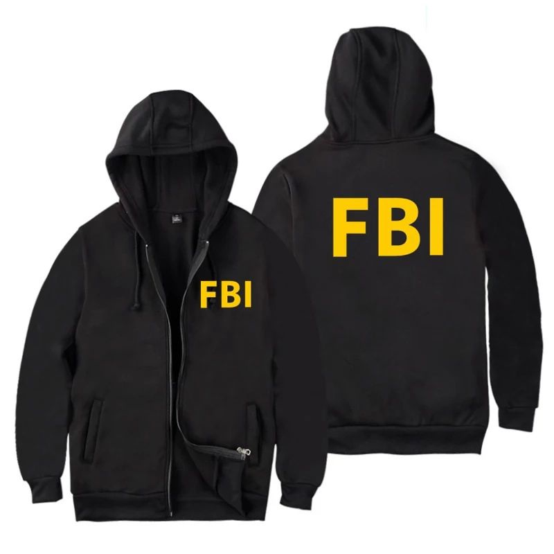 Jaket Hoodie Zipper FBI Agent Logo - Hoodie Distro Pria Wanita Custom Tebal