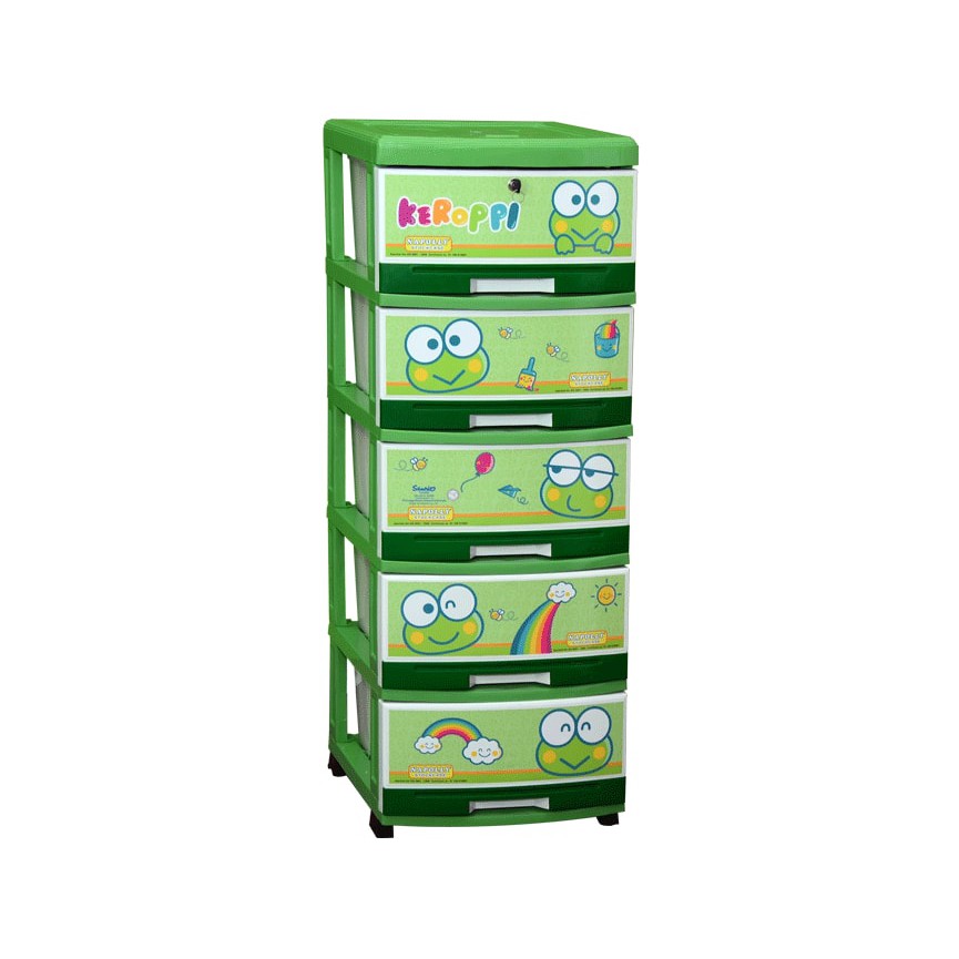 Lemari Laci Plastik Napolly SFC2 5000 KREC Keroppi (5 Laci)
