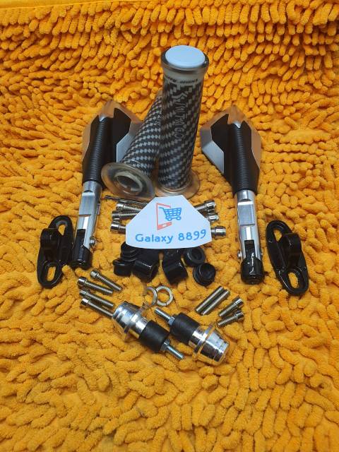 Spion Tomok V2 2tone plus grip kitaco dan jalu stang silver universal vario nmax pcx mio beat vixion