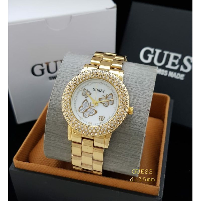 jam tangan rantai cewek tanggal ring permata d:35mm include box