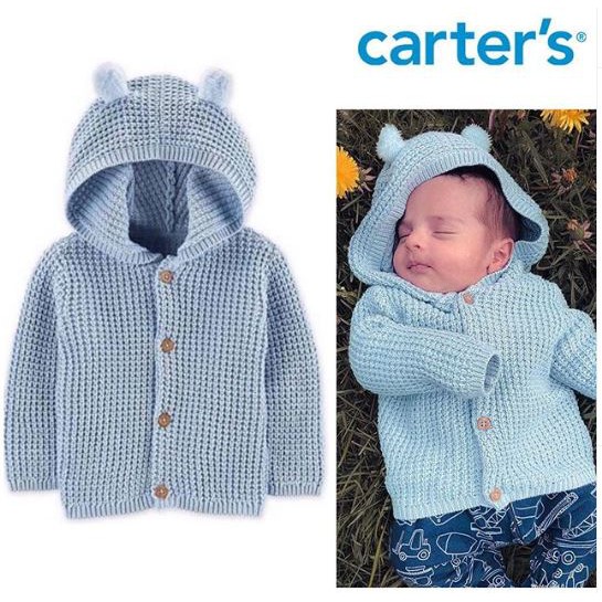Carters knit hoodie cardigan - blue