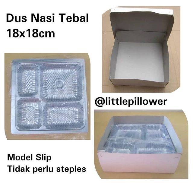 (Isi50 - DUS18+BM18) 1set dus nasi + mika nasi sekat 4/dus nasi tebal/kotak makanan