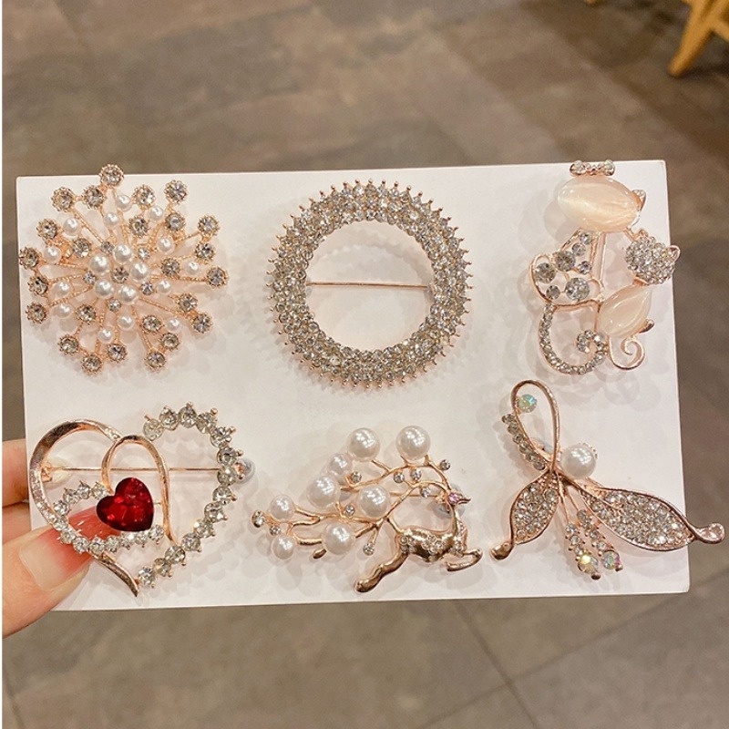 Bros Pin Korsase Bahan Logam Gaya Korea Untuk Aksesoris Pakaian Wanita