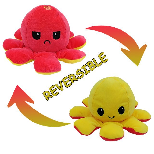 BONEKA GURITA / BONEKA OCTOPUS / REVERSIBLE OCTOPUS RED-YELLOW