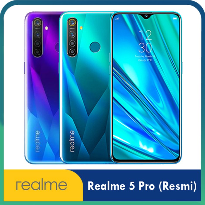 Hape/Handphone Realme 5 Pro 4/128 Ram 4gb Internal 128gb Garansi Resmi By Oppo - Green Repack