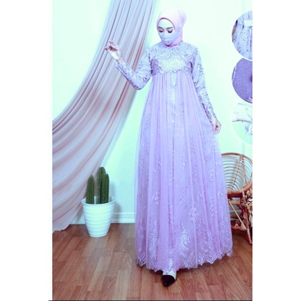 New Gamis AULIA Full Tile / Brokat Tile Mewah Remaja Terbaru / Gamis Brokat Tile / Dress Kondangan / Gamis Lebaran Terbaru